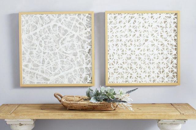 Deco Marche White Abstract Shadow Box Wall Decor-2