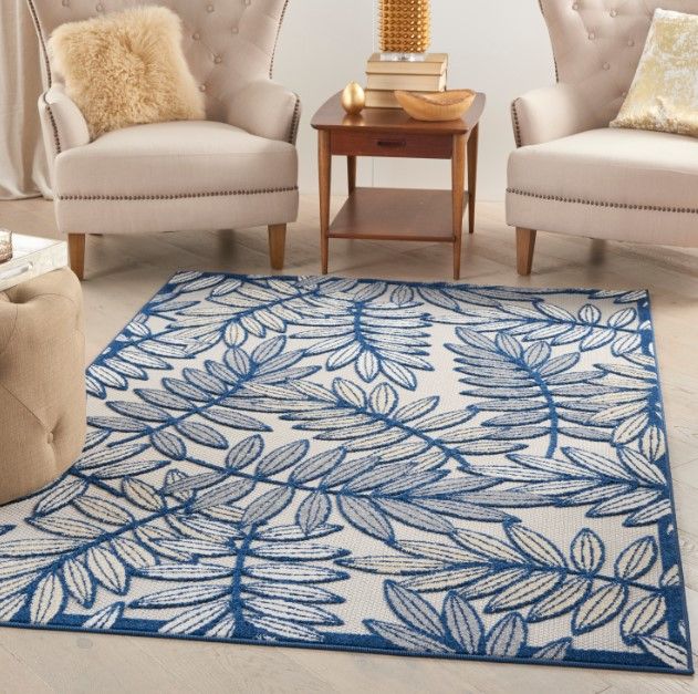 Nourison Home™ Aloha Ivory Navy 5'x8' Area Rug-1