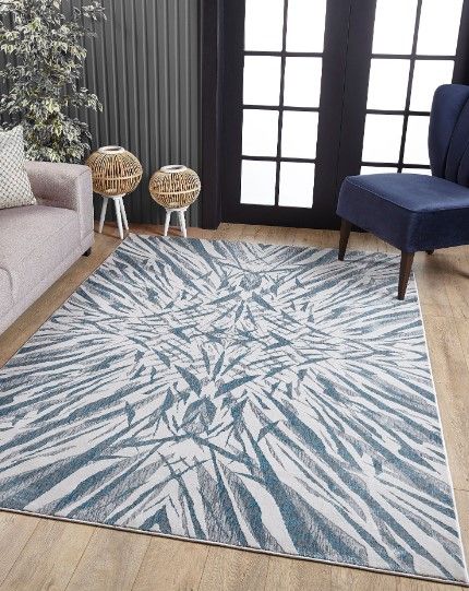 KAS Rugs Luna Gold/Gray Watercolors 5'x8' Area Rug-4
