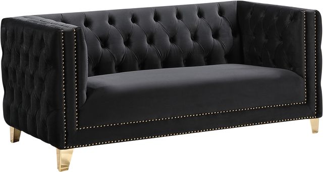 Meridian Furniture Michelle Black Velvet Loveseat-0