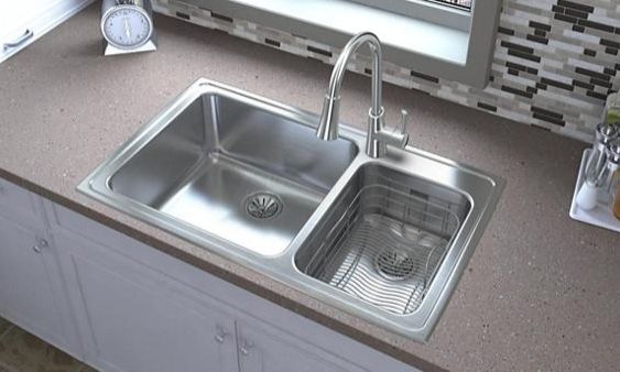Elkay Lustertone® Classic Lustrous Satin Stainless Steel Double Bowl Drop-In Kitchen Sink-1