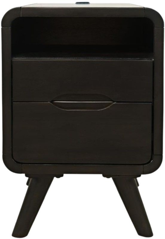 Jofran Inc. Marlowe Black Power Chairside Table-2