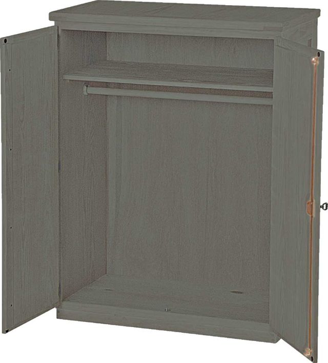 Crate Designs™ Furniture Graphite Lacquer Top Small Closet Armoire-0