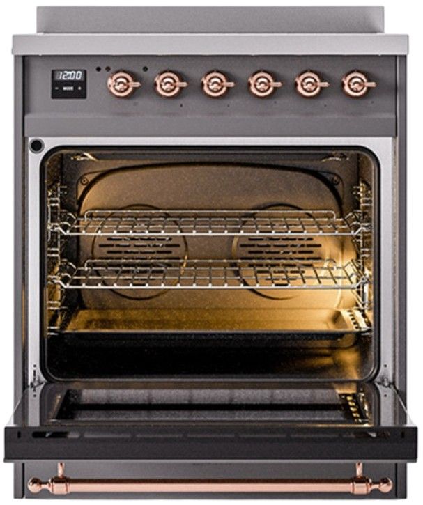 Ilve® Nostalgie II Series 30" Matte Graphite Pro Style Induction Range-1