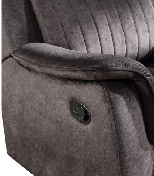 Milton Greens Stars Dark Gray Faux Saude Manual Recliner-1