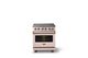Viking® 5 Series 30" Blush Pro Style Electric Range with Brushed Brass Trim-3