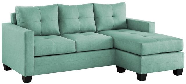 Mazin Furniture Phelps 2-Piece Teal Reversible Sofa Chaise Sectional-0