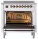 Ilve® Nostalgie II Noblesse 36'' Custom RAL Color Pro Style Induction Range with Burnished Trim-1