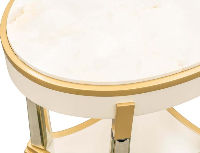 Michael Amini® Scotts Square Light Champagne End Table-4