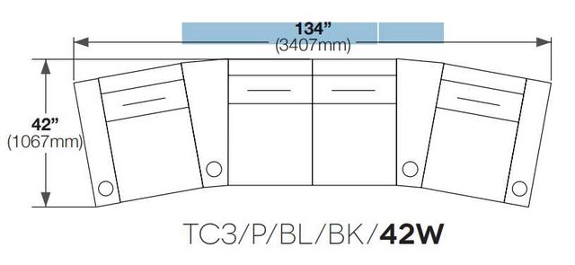 Salamander Designs® TC3 AV Basics Black Wedge Four-Seat Power Reclining Theater Seating-2