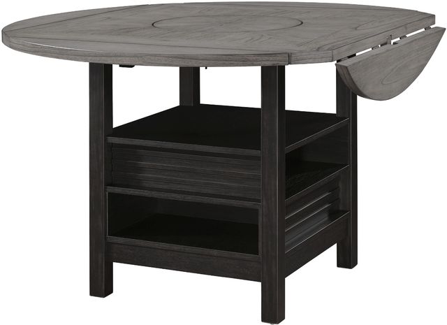 Crown Mark Cline Light Gray Counter Height Table with Black Base-2
