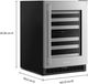 Kitchenaid® 24" Stainless Steel Undercounter Wine Cooler with Full-Extension Metal-Front Racks-3