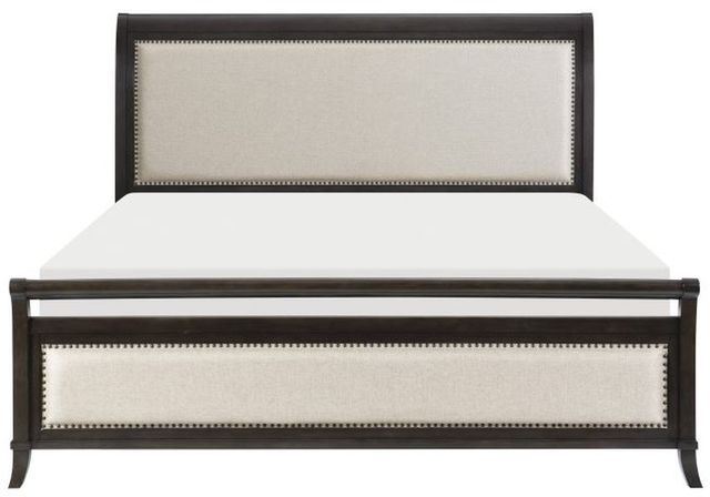 Homelegance® Hebron Beige/Dark Cherry California King Sleigh Bed-2