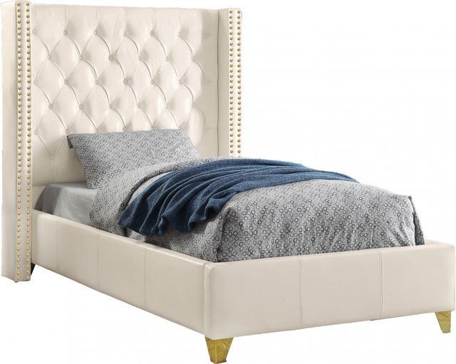 Meridian Furniture Soho White Twin Bed-0