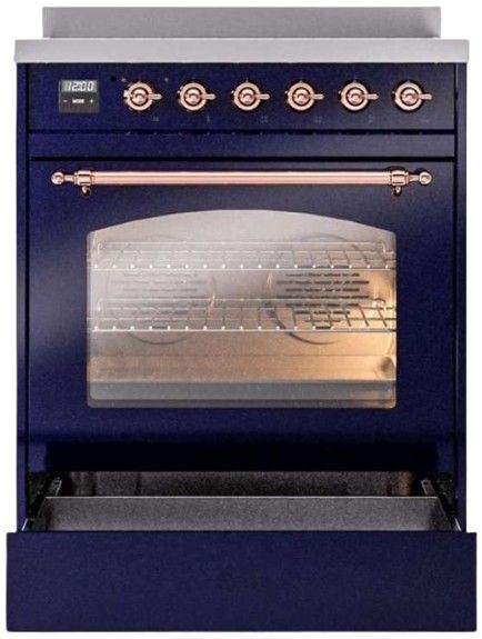 Ilve® Nostalgie II Series 30" Blue Pro Style Induction Range-3