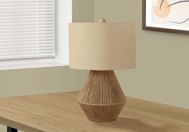 Monarch Specialties Inc. 22"H Brown Rope Table Lamp-4