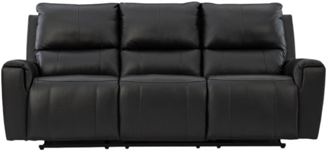 Signature Design by Ashley® Danemere Black Manual Reclining Sofa-1