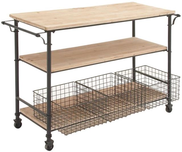 Deco Marche Brown Rolling Cart-0