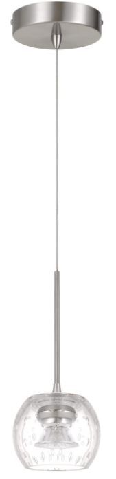 Cal® Lighting & Accessories Ithaca Brushed Steel/Bubble Mini Pendant-0