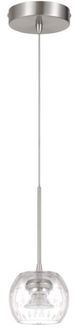 Cal® Lighting & Accessories Ithaca Brushed Steel/Bubble Mini Pendant-0