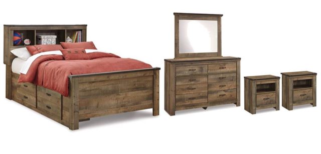 Signature Design by Ashley® Trinell 5-Piece Brown Full Panel Storage Bed Set-0