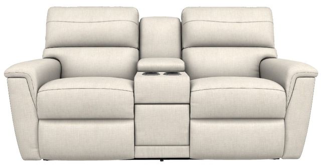 La-Z-Boy® Ava Ivory Power Reclining Loveseat with Console and Headrest-1