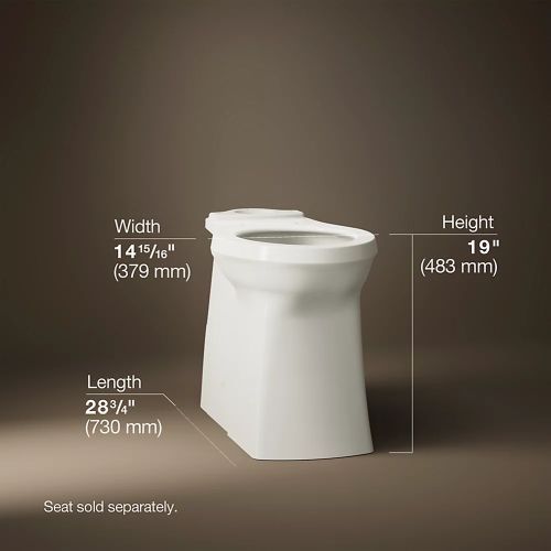 KOHLER® Corbelle® Biscuit Tall Elongated Toilet Bowl with Skirted Trapway-4