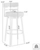 Armen Living Madrid Gold/Vintage Coffee Swivel Counter Stool-2