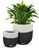 Le Present White and Black 19" Basket Planter-2