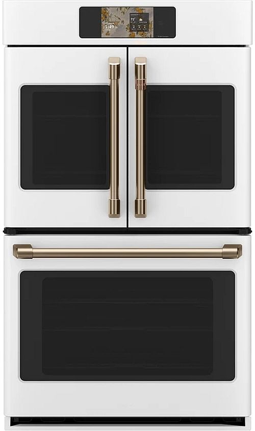 Café™ Professional Series 30” Matte White Smart Double Electric Wall Oven with French Doors-0