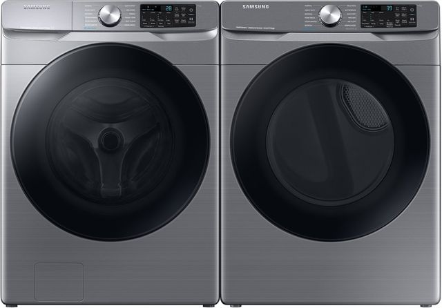 Samsung Platinum Front Load Washer & Electric Dryer Laundry Pair-0