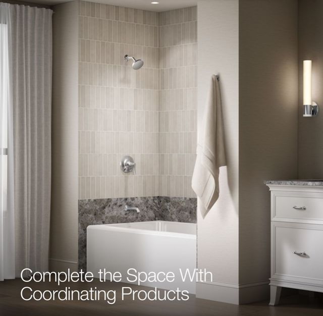 KOHLER® Buckley™ Rite-Temp® Polished Chrome Bath and Shower Trim Kit with Push-Button Diverter-3