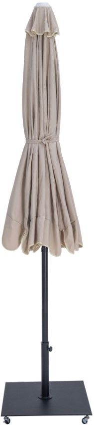 Meridian Furniture Amalfi Beige/Matte Black Aluminum Outdoor Patio Umbrella and Base-1