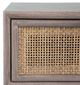 A & B Home Gray Console Table with Two Woven Rattan Panels Drawers-4