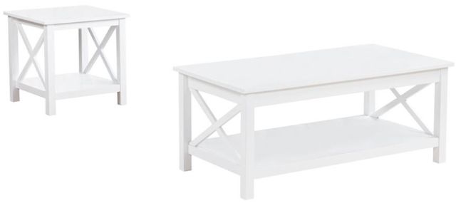 Coaster® Skyview 3-Piece White Rectangular Lift Top Coffee Table Set-0