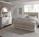 Liberty Furniture Magnolia Manor 3-Piece Antique White/Gray King Upholstered Sleigh Bedroom Set-1