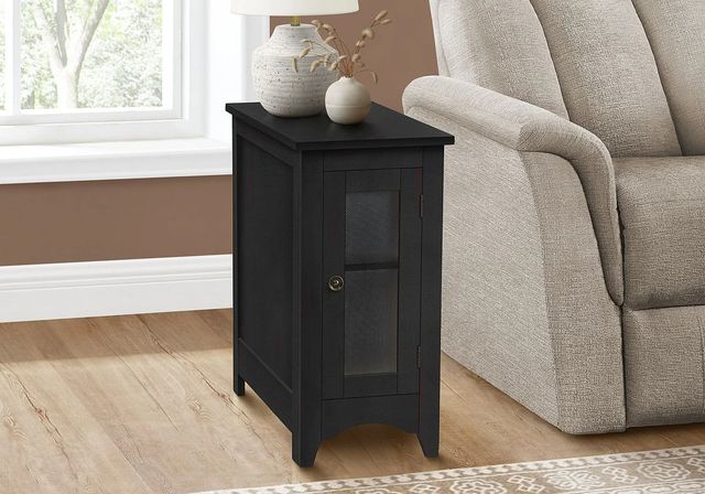 Monarch Specialties Inc. Black Veneer Narrow Side Table-2