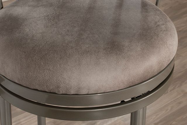 HH2 Home Cortez Pewter Metal Espresso Wood Swivel Counter Stool-4