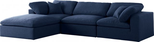 Meridian Furniture Serene 4-Piece Navy Modular Sectional-1