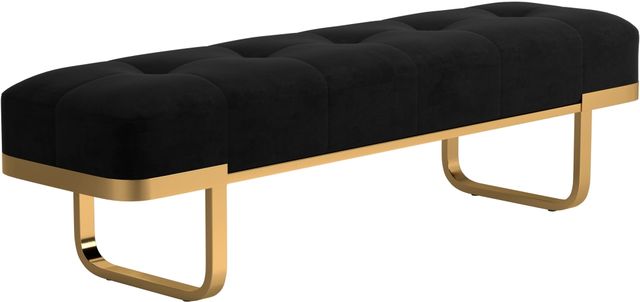 Coaster® Black and Brass Bench-1