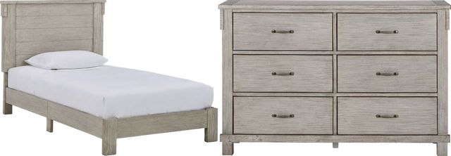 Signature Design by Ashley® Hollentown 2-Piece Whitewash Twin Panel Bed Set-0