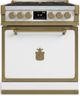 Officine Gullo Fiorentina 30" Burnished Brass Trim Solid Door Pro Style Dual Fuel Range-0