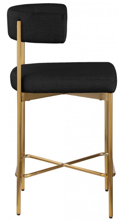 Meridian Furniture Rivage Black/Brushed Gold Counter Stool-2