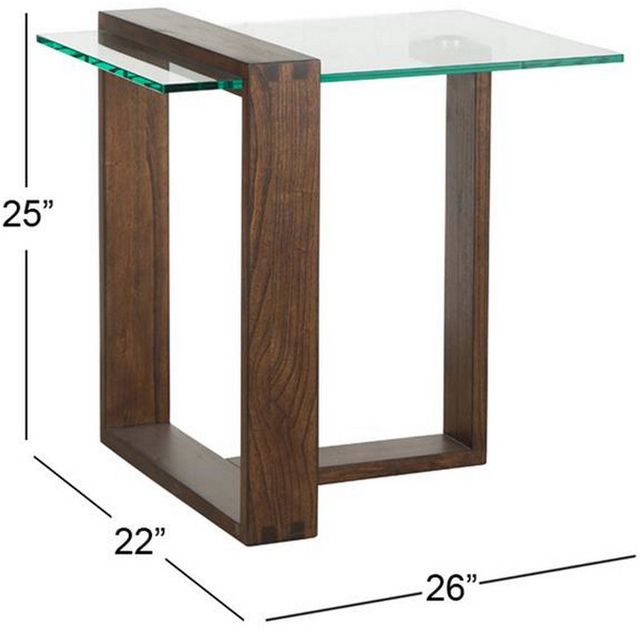Magnussen Home® Bristow Glass Top Rectangular End Table with Acorn Base-2