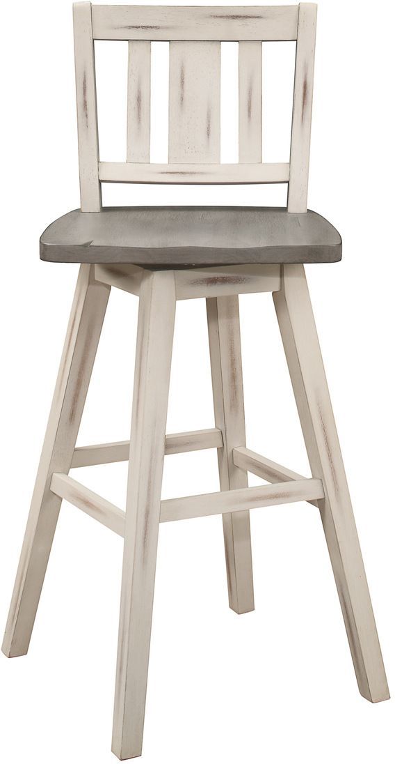 Mazin Furniture Amsonia Distressed Gray/White Swivel Counter Chair-2