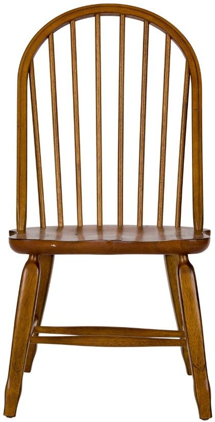 Liberty Furniture Treasures Rustic Oak Bow Back Side Chair-2