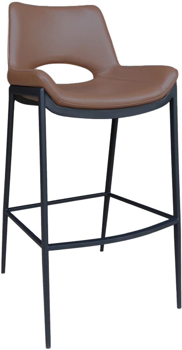 Worldwide Homefurnishings Inc. Icona Black/Saddle Bar Stool-0