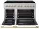 ZLINE Marino 48" Satin Stainless Steel Pro Style Dual Fuel Range with White Matte Door and Champagne Bronze Accents-1