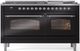 Ilve® Nostalgie II Series 60" Glossy Black Pro Style Dual Fuel Range-0