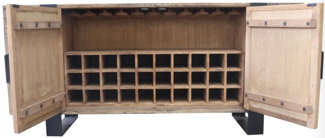 Nest Home Collections Huntington Antique Black/Natural Wine Cabinet-1